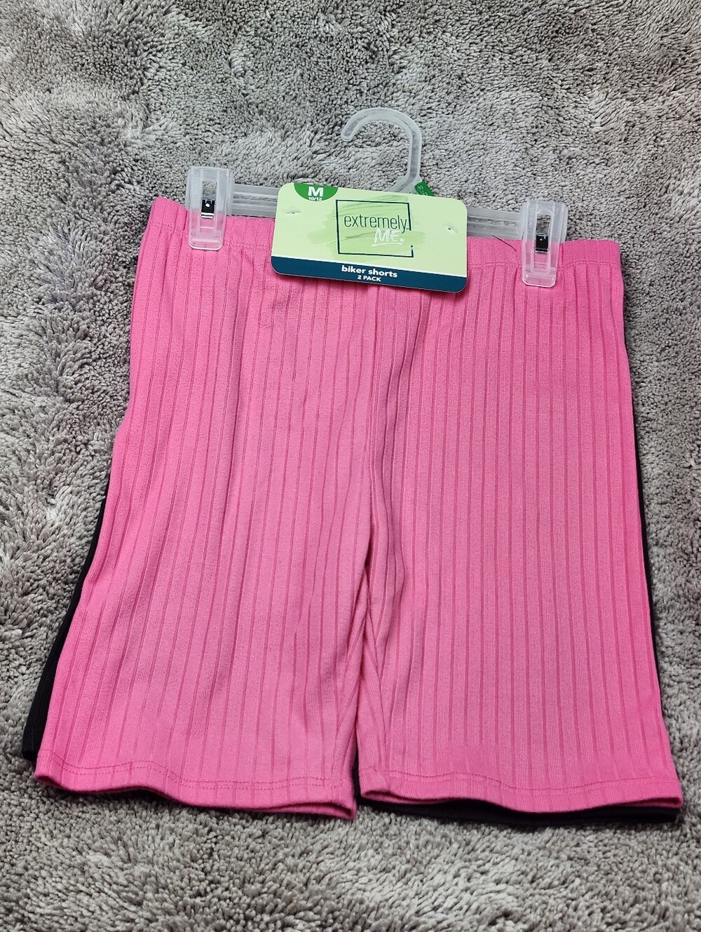 Extremely Me Ribbed Biker Shorts 2-Pack Pink Black Size M 10/12
